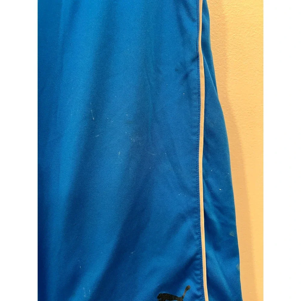 Puma Athletic Shorts Kids XL Blue Good Contrast Trim Soccer Gym Activewear